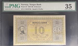 10 kroner 1899 C, Arnet PMG35 Choice Very Fine