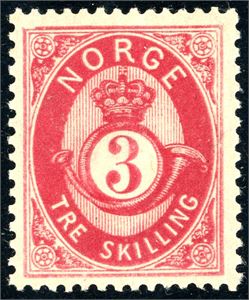 18 bX. 3 skilling Posthorn. Attest L. Nielsen. (3.900,-).
