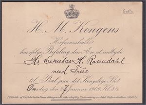 Kongelig Ballinnbydelse 27. januar 1909.  Artig Rojal sak