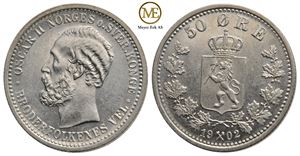 50 øre 1902 Oscar II. Kv.0/01