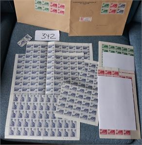 Parti ark og arkrester. De beste fra 50- og 60-tallet inkl Nordkapp Nk 445 x292, 446 x333, 447 x218, mengder av 1960 skip inkl 240 stk 55øre, Nk 510 x59 og 588 x45. (Hk 63000 bare for disse). En god del i tillegg inkl masse Nk 492-95. Ikke bruksmerker