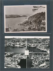 TELEMARK - PARTI FRA HAVNEN OG KIRKEHOLMEN, KRAGERØ (Kristiane Johnsen) brukt 1911. Medfølger et ubrukt storformat kort fra Brevik
