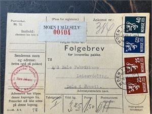 Troms Følgebrev stmpl. Moen i Målselv