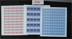 HELARK xx Nk 891 med variant 1, Nk 917 med variant 1 og Nk 1285 fintagget. Pålydende 170 kroner. Ubrettet. GI BUD!
