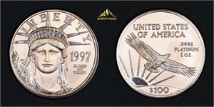 USA`s første platinamynt 100 dollar 1997