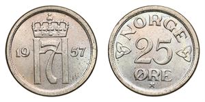 25 Øre 1957 Kv 0 *