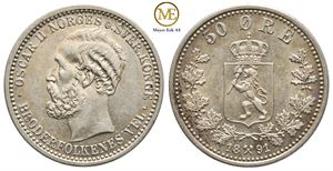 50 øre 1891 Oscar II. Kv.0/01