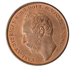SVERIGE CARL XV 5 öre 1867. (Kv 1+/01)