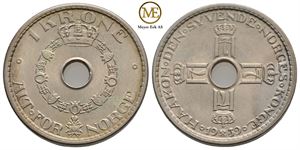 1 krone 1939 Haakon VII. Kv.0