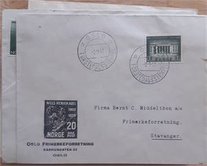 FDC, Ca 50 FDC fra ca 1940-1970. Bl.a Universitetet. Noe duplisert. Vignetter ikke sjekket