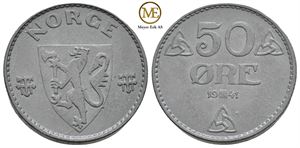 50 øre 1941 Haakon VII. Kv.0