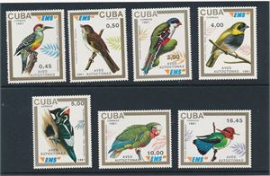 CUBA xx Mi 3493-99 praktfull serie med fugler. Dette er en av de bedre seriene på moderne Cuba (€ 120)