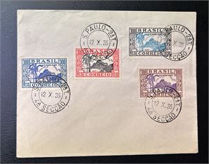 BRASIL - FDC Pen konvolutt med Mi 435-38 uten adresse stemplet "S. PAULO 2aT 12. X. 35"