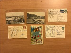 Lot 18 fine "julekort" og ett par Drammenskort  alle småformat