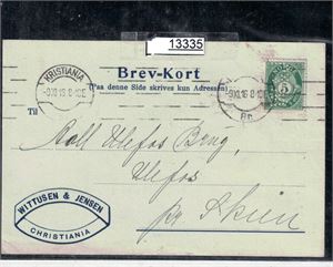 PERFINS W & J på kort med avsenderlogo 1916