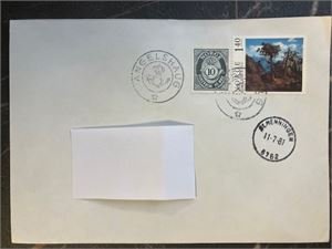 Pent brev stmpl. Kronet Posthorn ANGELSHAUG