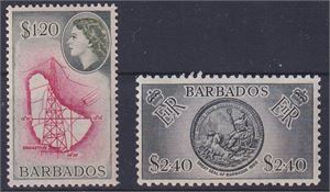 BARBADOS. 214-215 **. 1953. Højverdier. (€37)