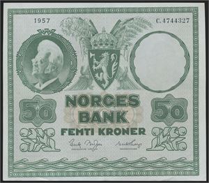 50 Kroner 1957 C.4744327 VM type 2 Kv 1+/01