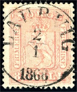 9. 8 skill, rettvendt fullstemplet "Laurvig 2.1.1868".