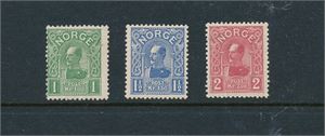 Nk 93-95 xx. Serie Haakon kroneverdier 1909-10 (Hk 13400)