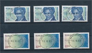 Nk 1483-84 o. 3 serier Nordia 2002 stemplet "KRISTIANSAND S F 10.10.02"