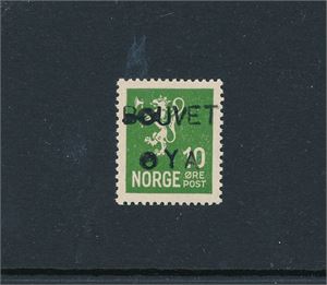 Nk 141 x(x). 10øre løve II overtrykt "BOUVET OYA". Omtrent usynlig hengselmerke. I mappe fra Samlerhuset