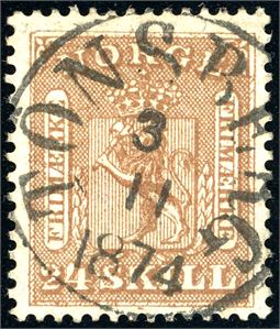 10. 24 skill, pent fullstemplet "Tønsberg 3.11.1874".