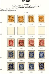 56-84. Samling posthornmerker montert etter vannmerkestilinger på 14 ark. Totalt 170 merker.