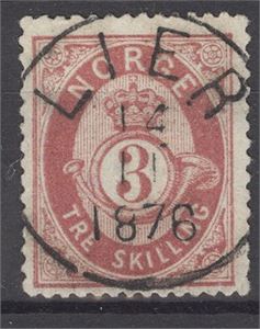 NK 18 lux LIER 14-10-1876 på 3 skill. ph.