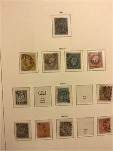 Samling 1855 - 1981 stemplet i Leuchtturm SF album, stemplet. Starter med 11 skillingsmrk. Noen pene stempler obsv.