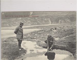 Spitsbergen.  Parti fra de Varme Kilder, Bock Bay, Spisbergen (Nordisk kortforlag nr 21)