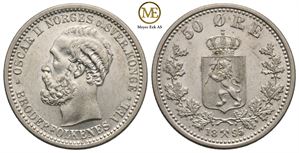 50 øre 1895 Oscar II. Kv.0