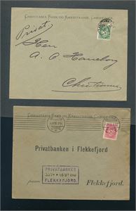 PERFINS " C B & K" på 2 brev