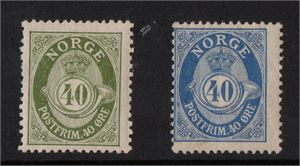 F118-119** 40 öre posthorn grön och blå