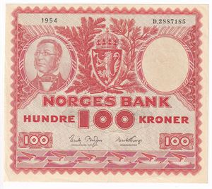100 kroner 1954 D