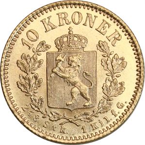10 Kroner 1877 Kv 0/01, toppex!*