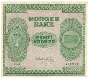 50 kroner 1945 A.1472291. Kv.0