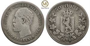 50 øre 1880 Oscar II. Kv.1/1-