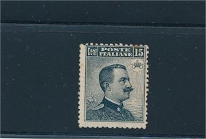 ITALIA xx Mi 94, 1909 15c signert Calves (€ 300 for x)