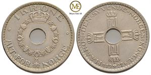 1 krone 1927 Haakon VII. Kv.0/01