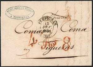 Collection og 27 prephilatelic covers, many from France, where 10 are sent to Spain.