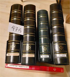 ÅLAND Mest stemplet samling til 2023 egenmontert i 4 LT permer med kassetter + innstikksbok med frama-etiketter. Enorm kostpris på dette, vekt 12 kilo