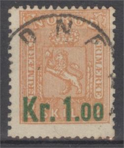 NK 85 I 1 kr portoprov. Stemplet