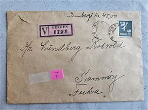 Verdibrev fra 1945 lukket med postoblater