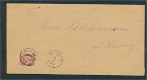 Nk 27 på pent brev stemplet "RIISØER 25-9-1878" til Tønsberg