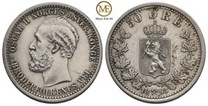 50 øre 1893 Oscar II. Kv.01