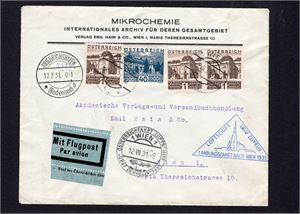 ÖSTERRIKE 1931 Zeppelinbrev skickat till Wien, frankerat med 40gr och 1sch(x3)