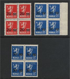 NK 156-158 4-blokk serie ** Løveprovisorie