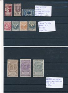 ITALIA x/o 1923-24 6 serier. Blandet kvalitet