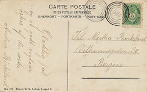 IV 584 type 1 - URANGSVAAG (Hordaland) (Aune: grad 8), på udatert postkort med NK 76 til Bergen. Meget bra postkortmotiv "Parti fra Folleröen", utgitt av M.M.Lohne, No. 188.